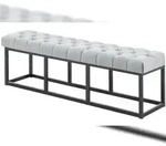 CLP Sitzbank Amun Stoff mit schwarzem Gestell Stoff HBT: 46x150x38 cm grau 150...