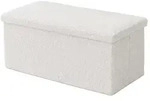 Relaxdays Sitzbank, Stauraum, Teddystoff, faltbar, gepolstert, Flur, Schlafzimmer,