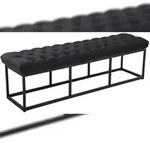 CLP Sitzbank Amun Stoff Schwarz schwarz/150 cm