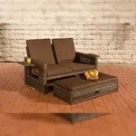 CLP Polyrattan Sofa Ancona 5mm braun-meliert/terrabraun
