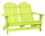 vidaXL 2-Sitzer Adirondack-Gartenbank Massivholz Tanne Gr&uuml;n