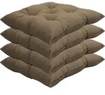 Stuhlkissen 4er Set 38x38 cm Beige - Gepolstertes Sitzkissen f&uuml;r Indoor und...