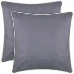 Bestlivings Outdoor Kissen mit wei&szlig;er Paspel - Dunkelgrau - 2 St&uuml;ck ( 2er...
