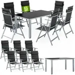 CASARIA&reg; Gartenm&ouml;bel Set Gartentisch 6 St&uuml;hle Silber