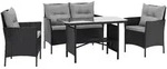SVITA DALLAS Polyrattan Gartenm&ouml;bel Set 4-teilig 2 Sessel Sofa Tisch Inkl....