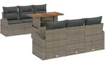 vidaXL Garten-Sofa-Set mit Kissen 7 pcs Grau