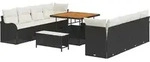 vidaXL Garten-Sofa-Set 11 pcs Schwarz Poly-Rattan