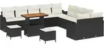 vidaXL Garten-Sofa-Set 13 pcs Schwarz Poly-Rattan