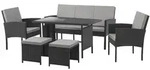 SVITA DENVER Rattan Sitzgruppe Schwarz