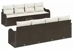 vidaXL Garten-Sofa-Set 9 pcs Braun 55 x 55 x 37 cm Poly Rattan