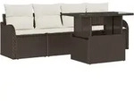 vidaXL Garten-Sofa-Set 5 pcs Braun 100 x 55 x 73 cm Poly Rattan