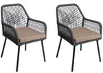 Proregal 2er-Set Gartenstuhl | HxBxT 81x54x62cm | Sitzh&ouml;he 46cm | Outdoor