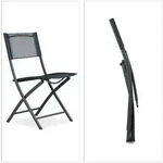 Relaxdays Klappstuhl Balkon, Metall, Kunststoff, Gartenstuhl, HxBxT: 87 x 46 x 48 cm,