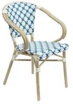 Oviala Business Terrassenstuhl aus Aluminium und blauem Rattan