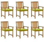 vidaXL 6x Akazienholz Massiv Gartenstuhl mit Kissen Gartensessel Holzstuhl Stuhl