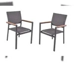 DELUKE Gartenstuhl 2er Set HEDDA - Teak, Hellbraun | Stapelstuhl Wetterfest