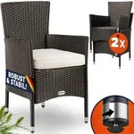 CASARIA&reg; Polyrattan 2er Set Gartenstuhl braun