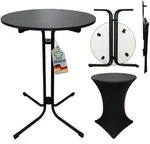 CHEFGASTRO Stehtisch mit Hussen klappbar Rund Rund Hx&Oslash; 110x80cm Bistrotisch...