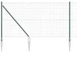 vidaXL Zaun mit Pfosten Gr&uuml;n 1 x 25 m Stahl