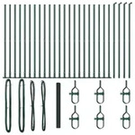 vidaXL Zaunpfosten Gr&uuml;n 50 x 1,4 m (12 x 12 mm Netz) Stahl und PVC