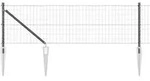 vidaXL Zaun mit Pfosten Grau 0,4 x 50 m Stahl und PVC