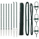 vidaXL Zaunpfosten Gr&uuml;n 10 x 1 m (36 mm Maschen) Stahl und PVC
