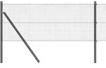 vidaXL Zaunpfosten Grau 100 x 0,5 m (16 x 16 mm Maschen) Stahl und PVC