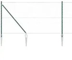 vidaXL Zaunpfosten Gr&uuml;n 50 x 1,2 m (50 mm Gitter) Stahl und PVC