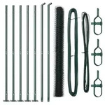 vidaXL Zaunpfosten Gr&uuml;n 10 x 1,5 m (50 mm Maschenweite) Stahl und PVC