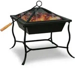 GARDEBRUK&reg; Feuerschale mit Funkenschutz Sch&uuml;rhaken 45x45cm Eckig Stahl Feuerstelle