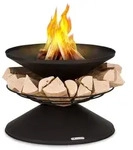 Blumfeldt Aguilera Feuerschale mit Grill &Oslash; 65 cm Holzlager Stahl Schwarz