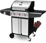 DELUKE Gasgrill 3+1 Brenner mit Deckel DELO [Inkl. Handschuhe] Grillwagen mit