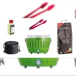 LotusGrill S Small Kompakt Starter-Set Limettengr&uuml;n der raucharme...