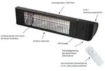 Infrarot-Heizstrahler HeizMeister LuXus Professionell 2 kW schwarz