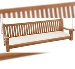 DELUKE Schaukelbank MUVER - Holz Creme 200x70x62 cm | H&auml;ngebank Gartenschaukel Zum