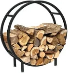 DanDiBo Kaminholzregal Innen Metall Schwarz Stehend Rund 60 cm Kaminholzst&auml;nder