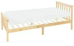 ML-Design Holzbett 90x200 cm Natur mit Matratze H:10 cm, Massivholz Bettgestell...