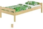 Erst-Holz Einzelbett Bettrahmen Kiefer natur 80x200 Massivholzbett Zubeh&ouml;r...