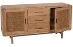 Mendler Sideboard HWC-M47, Schrank Kommode Highboard, Stauf&auml;cher Schublade, Rattan