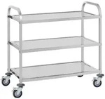 Royal Catering Servierwagen - Edelstahl - 3 Borde - Ablagen: 90 x 50 cm - 500...