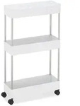 Relaxdays Nischenwagen, Kunststoff, HBT: 70 x 15,5 x 40,5 cm, schmales Nischenregal