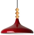 Bamyum Champion Holz Metall E27 Moderne Rot Pendellampe