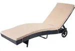 Mendler Sonnenliege HWC-D80, Gartenliege Relaxliege Liege, Poly-Rattan ~...