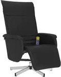 vidaXL Massagesessel mit Fu&szlig;teil Schwarz Kunstleder