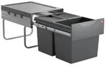 Hailo Abfallsammler 3641522 Raumspar-Tandem 2x 18 Liter dunkelgrau