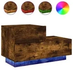 vidaXL Nachttisch mit LED-Leuchten R&auml;uchereiche 70x36x40,5 cm
