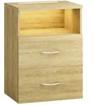 CASARIA&reg; Nachttisch mit Schubladen & Beleuchtung Eiche