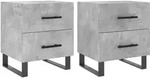 vidaXL Nachttische 2 Stk. Betongrau 40x35x47,5 cm Holzwerkstoff