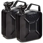 BW&reg; Kraftstoffkanister Metall Benzinkanister 2x 5 Liter - Schwarz - RAL 9005 -
