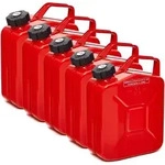 BW&reg; Kraftstoffkanister Metall Benzinkanister 5x 5 Liter mit Schraubverschluss...